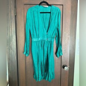 Linen vintage Georgio Armani green dress.